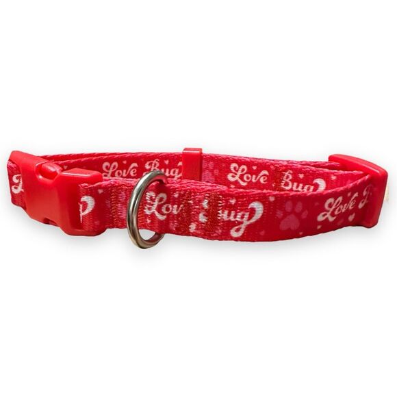Top Paw Valentine's Day Love Bug Red Dog Collar Size‎ Small Adjustable D Ring - Picture 2 of 4